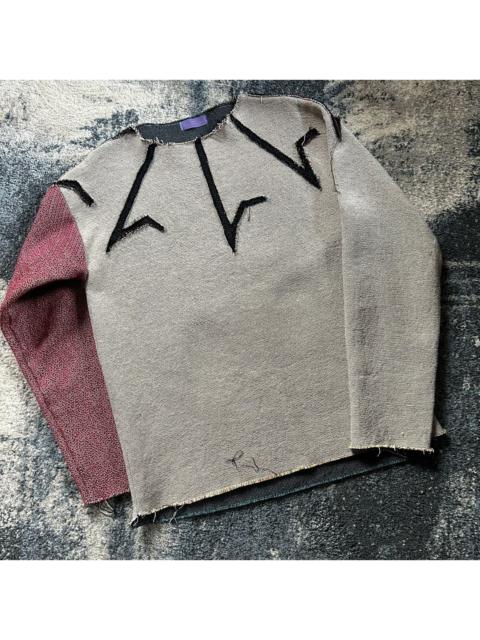 Other Designers Handmade - nebabot nodnarb BARBED ASYMMETRiC TAPESTRY CREWNECK SCARLET