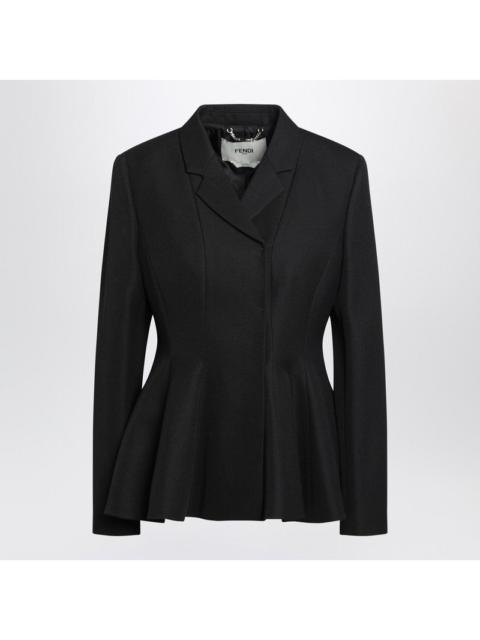 FENDI Fendi Black Grain De Poudre Wool Jacket Women