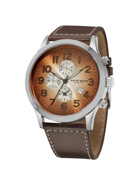 Other Designers Akribos XXIV Essential Chronograph Quartz Brown-White Gradient Dial Men's Watch AK603BR