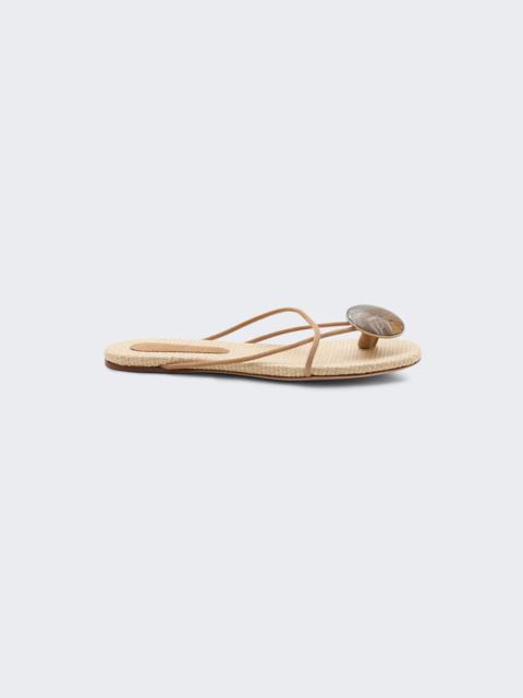 CHRISTOPHER ESBER Doma Stoned Flat Sandal Natural Tigers Eye