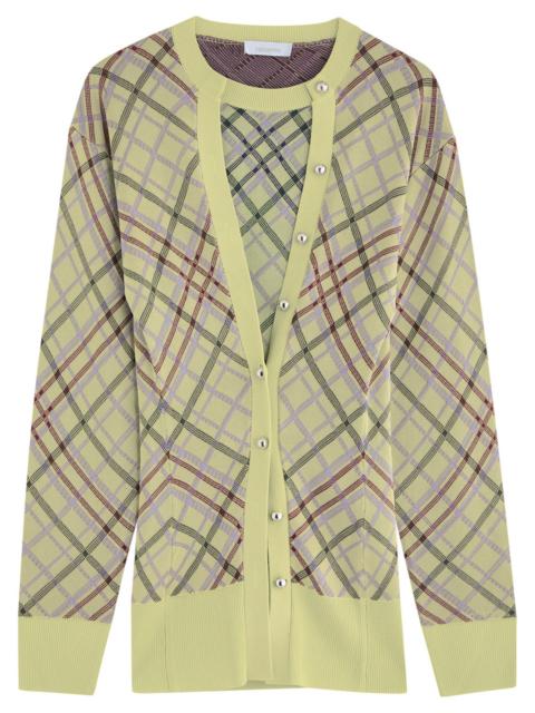 Rabanne Cardigan-effect Argyle Knitted Jumper