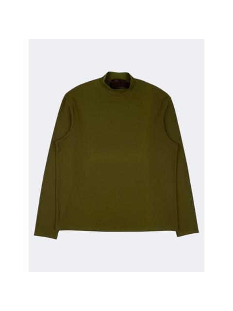 Prada Mock Neck RIbbed Olive Green Sweater