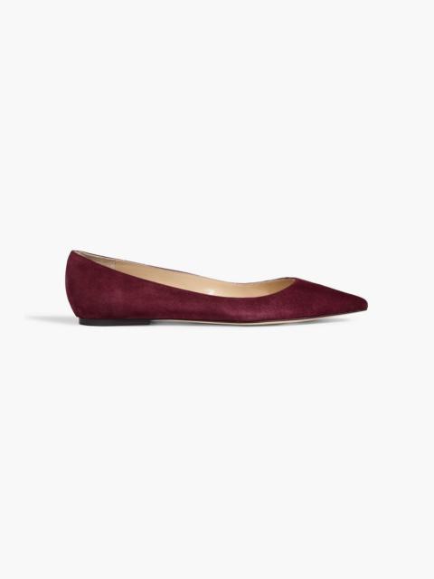 JIMMY CHOO Alina suede point-toe flats