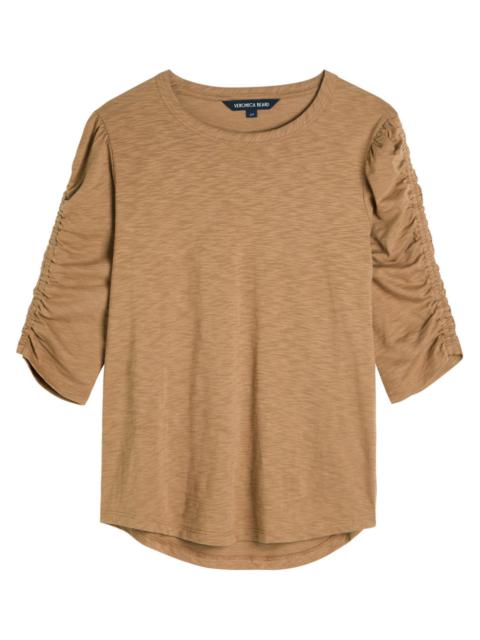 VERONICA BEARD Veronica Beard Waldorf Ruched Slubbed Cotton T-shirt