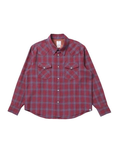 visvim FOUR CORNERS CHECK L/S RED