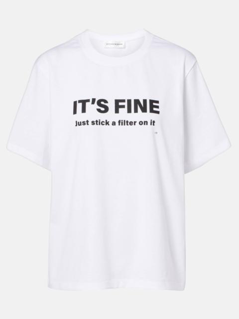 Victoria Beckham Printed cotton jersey T-shirt