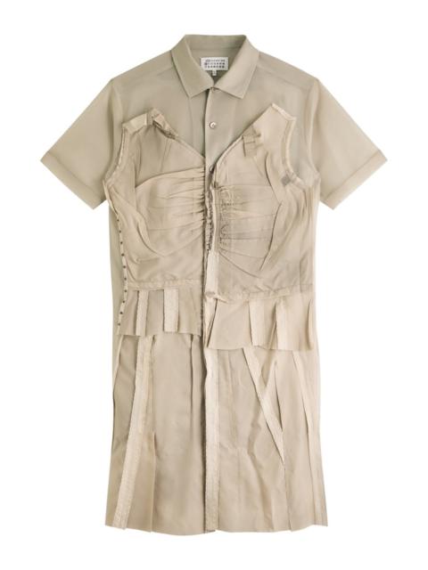 Maison Margiela Panelled Mesh Midi Shirt Dress