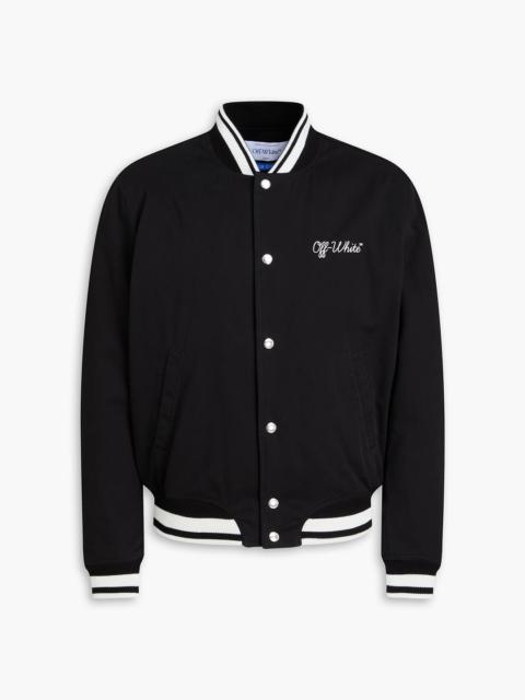 Off-White Embroidered cotton-twill bomber jacket
