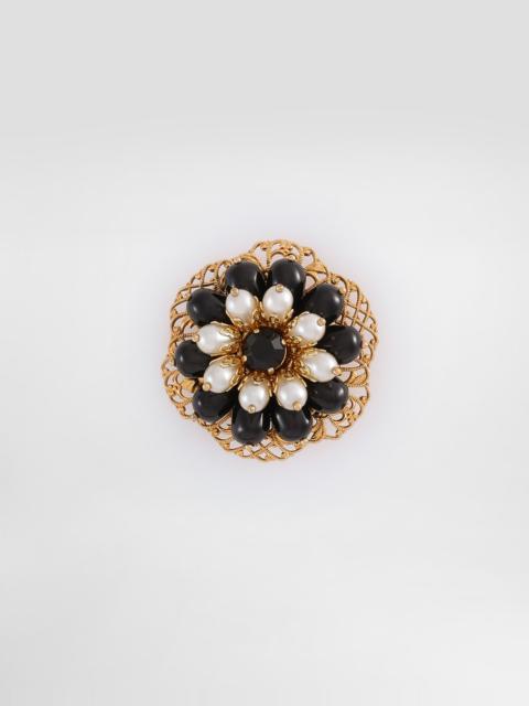 Dolce & Gabbana Metal brooch with rhinestones