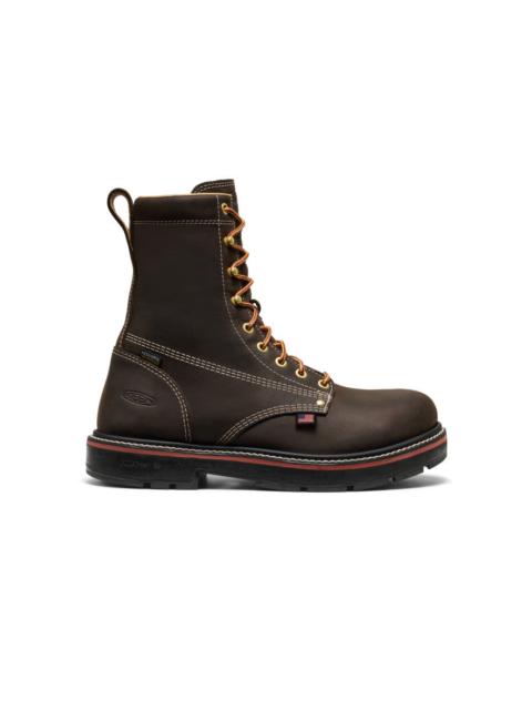 KEEN Men's Liberty 8" Waterproof 90° Heel Boot (Carbon Toe)