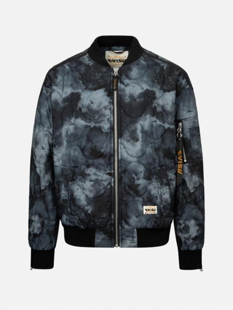 EVISU ALLOVER SEAGULL EMBROIDERY TIE-DYE LOOSE FIT PADDED BOMBER JACKET