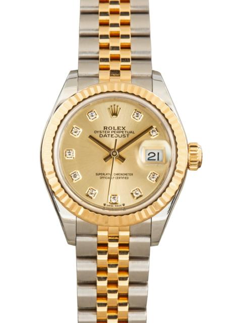ROLEX Used Lady Rolex Datejust Ref 279173 Champagne Diamond Dial
