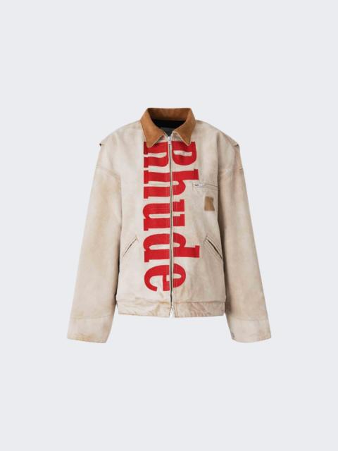 Rhude Logo Jacket Grey And Red