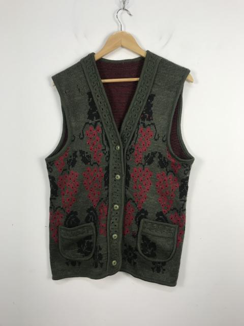 Other Designers Other - Unbrand Floral Grape Crochet Knit Vest Cardigan #2939