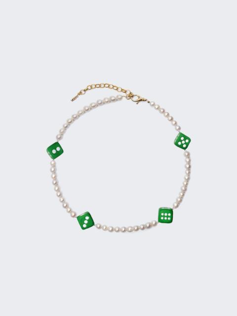 VEERT The Pearl 4 Dice Necklace Green