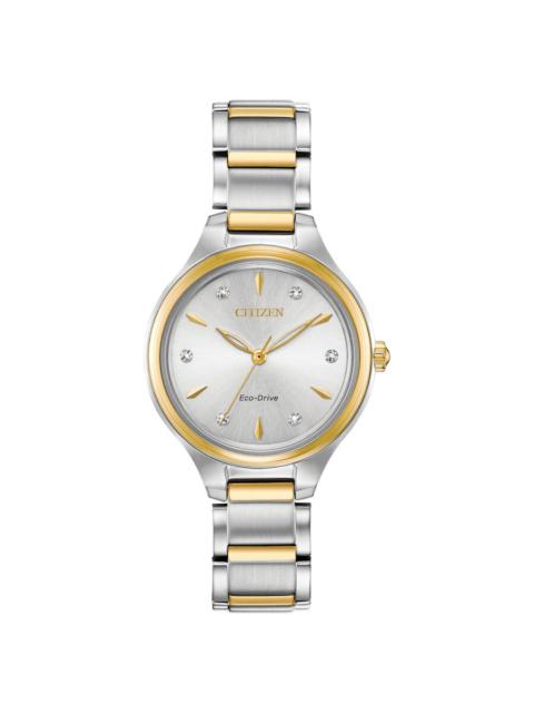 Other Designers Citizen Diamond Silver Dial Ladies Watch FE2104-50A