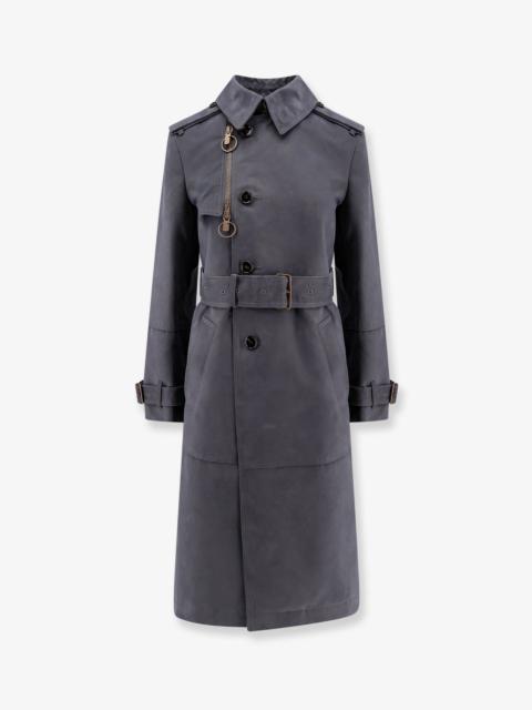 Burberry Cotton Blend Trench With Burrberry Check Lining