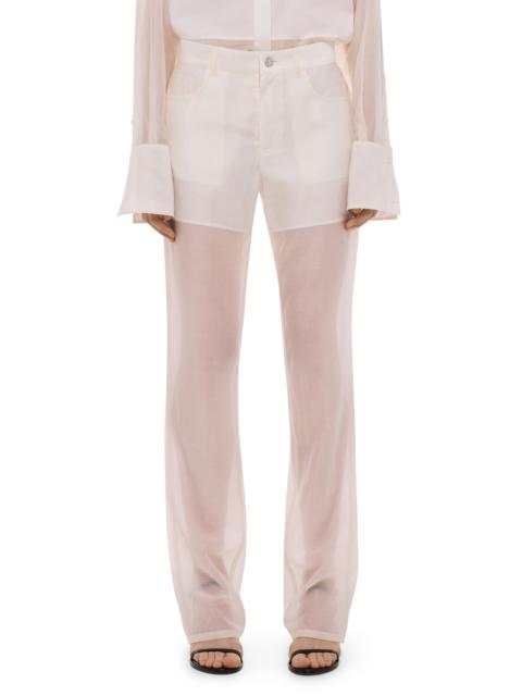 Helmut Lang Helmut Lang Sheer Bootcut Pants in Soft White at Nordstrom