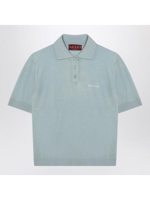 GUCCI Gucci Light Blue Cashmere And Silk Polo Shirt Women