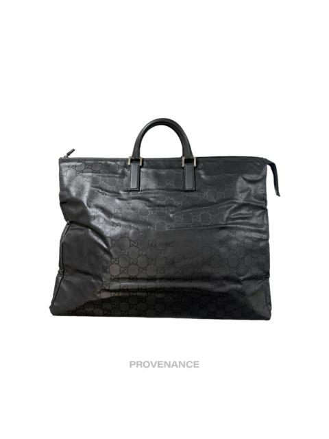 Gucci Large Travel Tote Bag  - Black GG Nylon Canvas