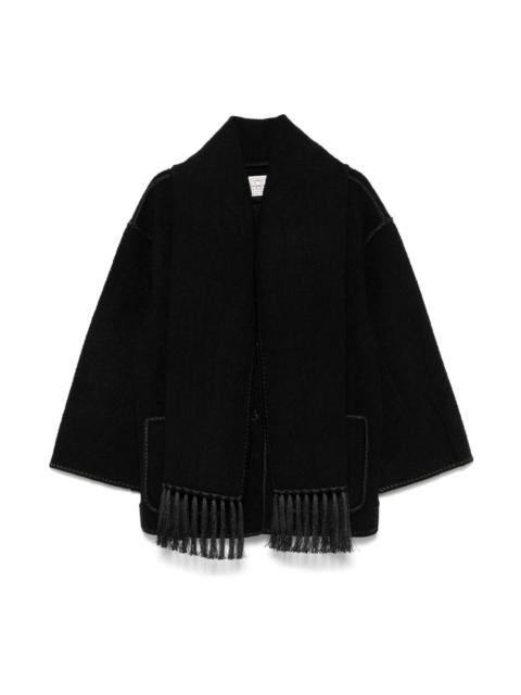Embroidered scarf wool jacket