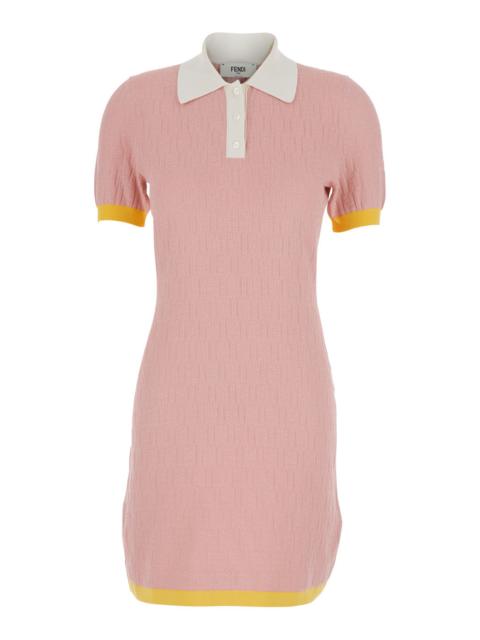 FENDI Fendi Women Pink Dress With Classic Collar In Cotton And Silk Blend For Women