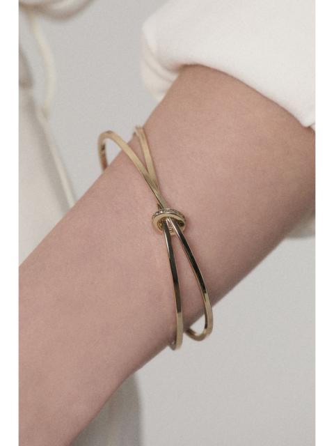 KAREN MILLEN 14kt Gold Plated Oval Pavé Chain Bangle