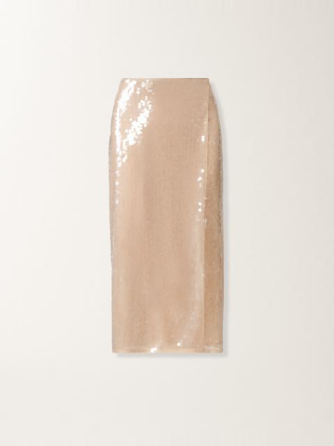 FABIANA FILIPPI Pencil skirt with water-effect sequins