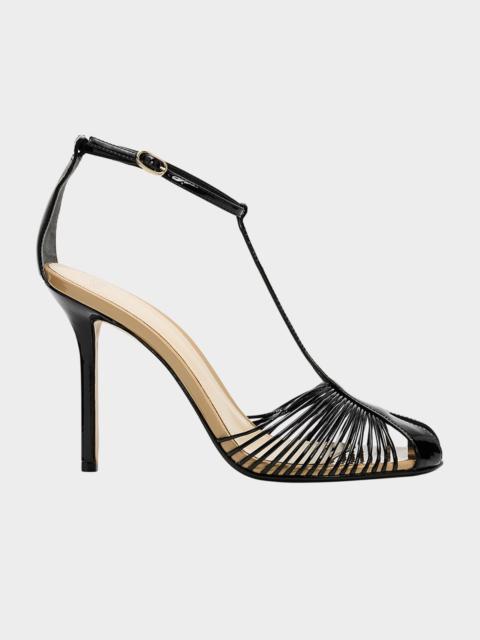 ALEXANDRE BIRMAN 100mm Serena Leather T-Strap Sandals