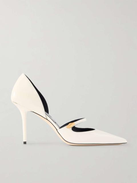 Carolyn 90 embellished leather point-toe pumps