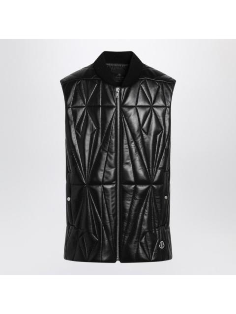 Moncler Moncler + Rick Owens Black Faux Leather Zip-Up Vest Men
