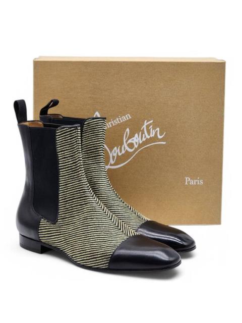 Christian Louboutin Chelsea Boots - Fabric and Leather - Black 42 9US