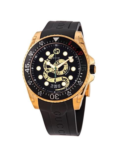 Gucci Dive Quartz Black Dial Men's Watch YA136219