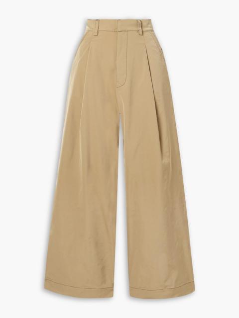 KIKA VARGAS Olympe pleated woven wide-leg pants