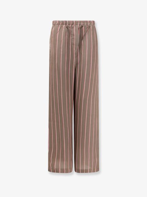 The Frankie Shop The Frankie Shop Viscose Silk Blend Trousers Brown