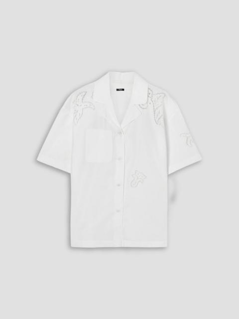 VERSACE Broderie anglaise cotton-poplin shirt