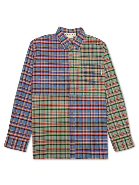 Marni MARNI L/S PATCHWORK SHIRT - OPAL