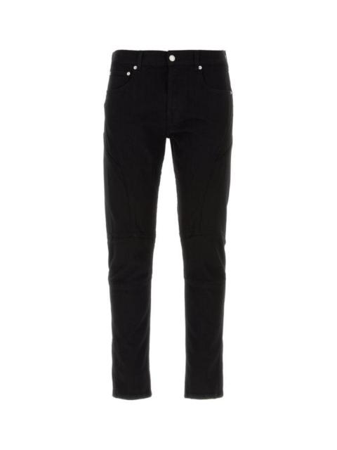Alexander Mcqueen Man Black Stretch Denim Jeans