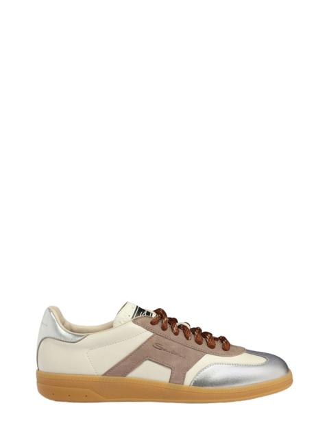 Santoni Santoni Women's leather and suede DBS Oly sneaker in Natural at Nordstrom
