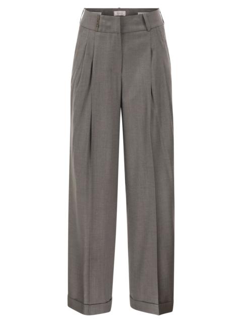 PESERICO Peserico Women Tailored Virgin Wool Stretch Trousers With Front Pleats