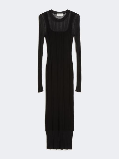 Sportmax Short-sleeved stretch viscose dress - BLACK