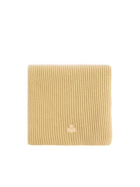 Isabel Marant Marion ribbed-knit logo-patch scarf