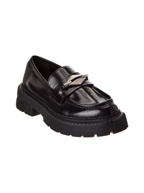 JIMMY CHOO Jimmy Choo Marlow Diamond/F Leather Loafer