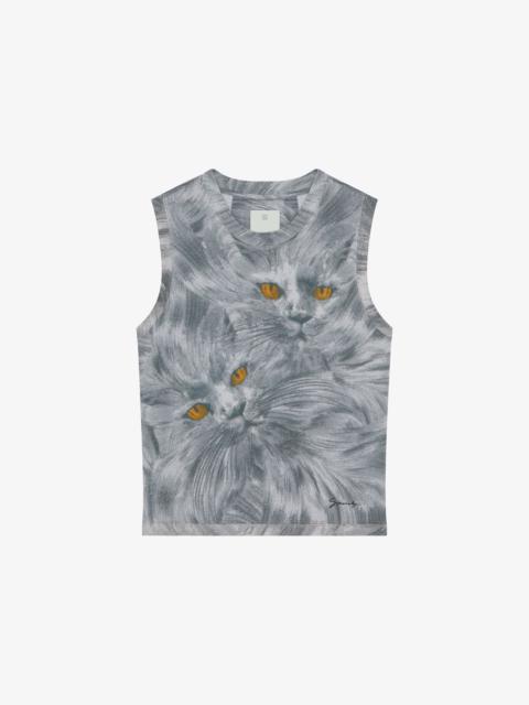 PRINTED CAT TANK TOP IN COTTON