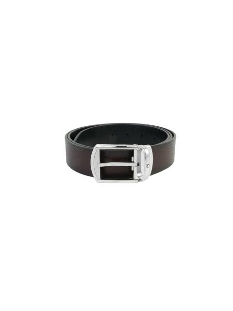 Montblanc Montblanc Rectangular Rounded Shinny And Matt Stainless Steel Pin Buckle Belt