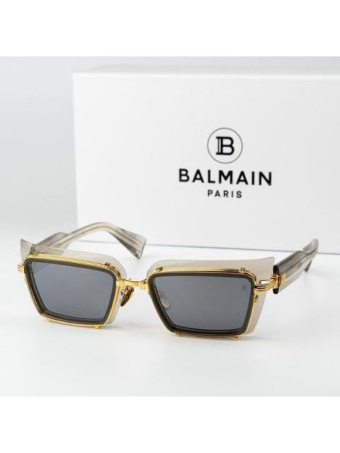 Balmain Balmain Women Sunglasses Titanium Grey Crystal Gold Rectangle ADMIRABLE BPS-130B