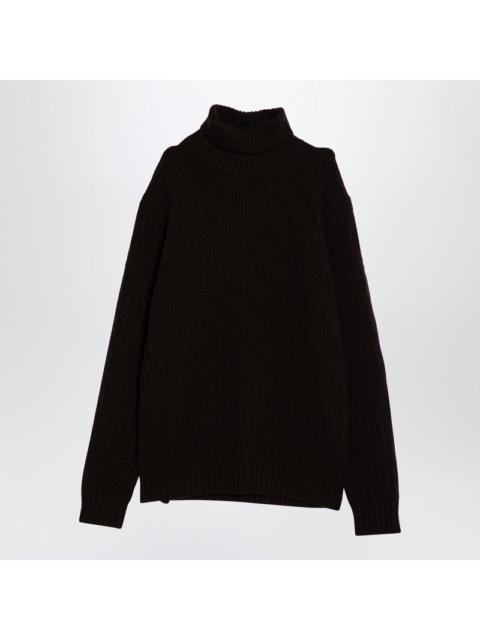 Prada Prada Brown Cashmere Blend Turtleneck Sweater Men