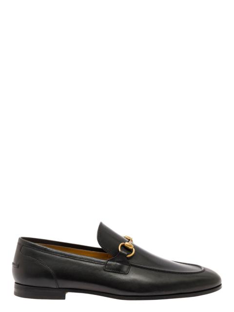 Gucci Men 'Jordaan' Black Loafers With Horsebit Detail In Leather Man