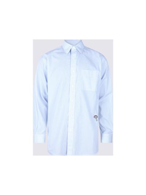 Bottega Veneta White And Blue Cotton Shirt