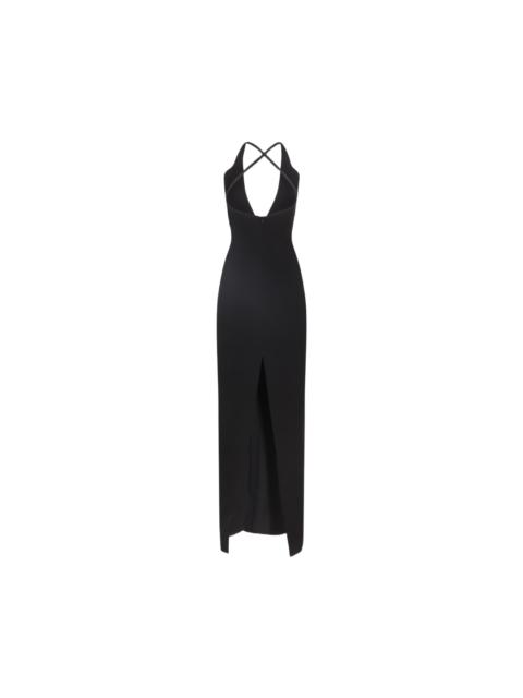 MÔNOT Black Petal Cut Out Long Dress